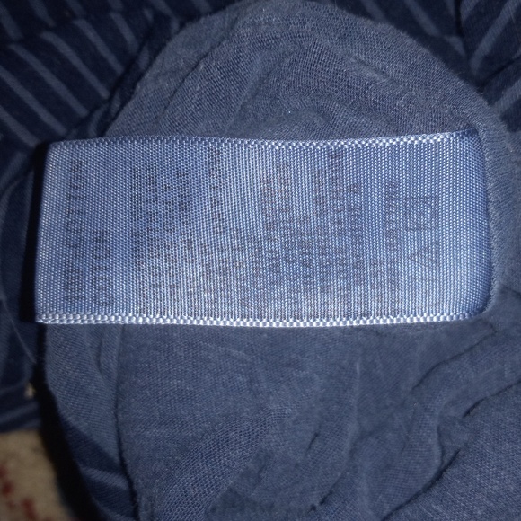 James Perse 100%Cotton Black/Blue Deep V Neck, Back, Tank Dress W/ Ruched Sides - Picture 11 of 11